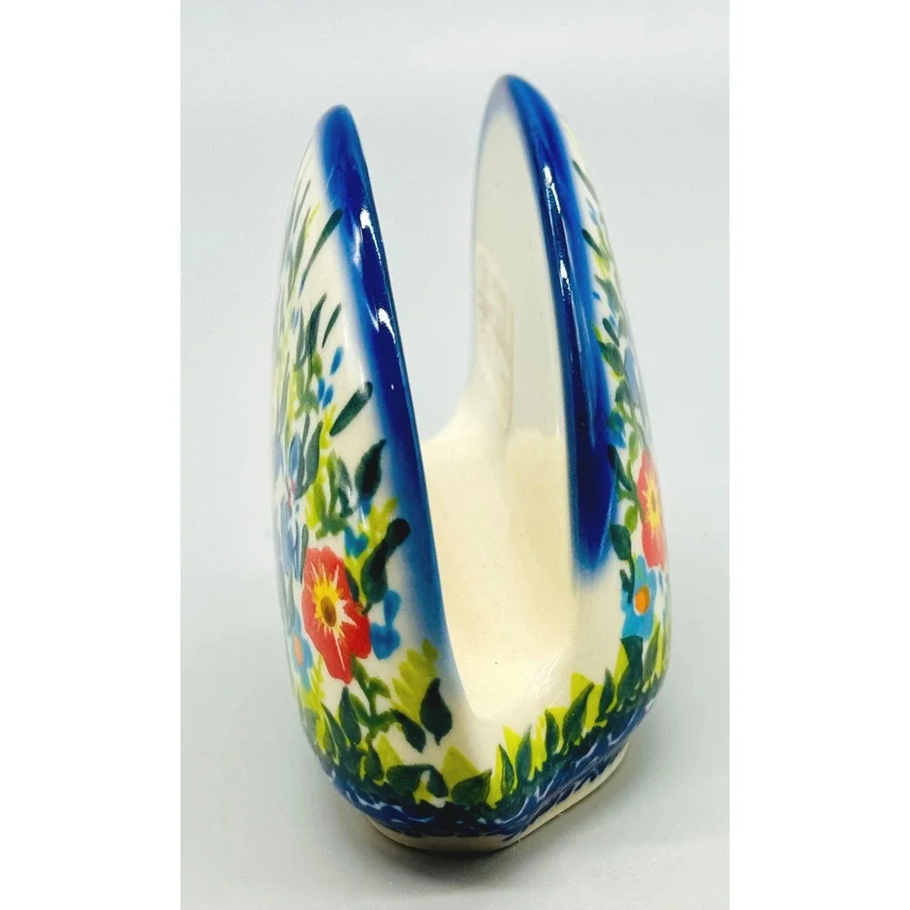 Polish Pottery Kalich Napkin Holder Sunflower Floral Ceramika Boleslawiecka